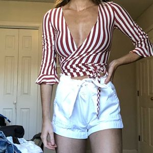 American Eagle Wrap Tie Top